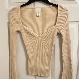 SWEETHEART NECKLINE KNIT TOP H&M